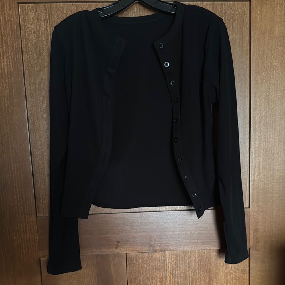 Black Button-Up Women's Top